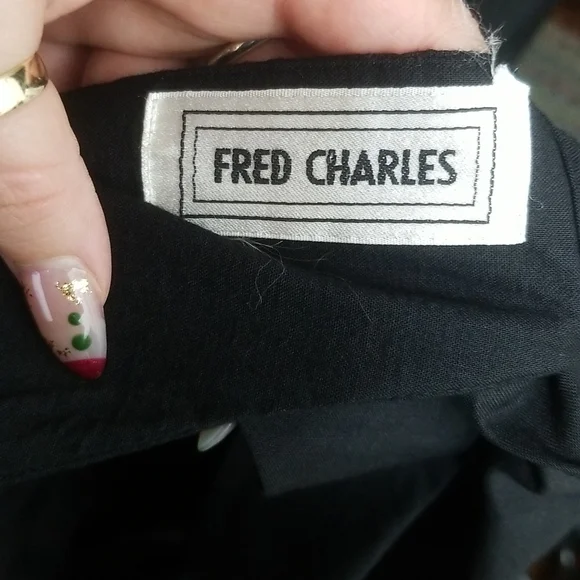 Black Fred Charles Halter Sleeveless Dress Size 5 - Picture 6 of 9